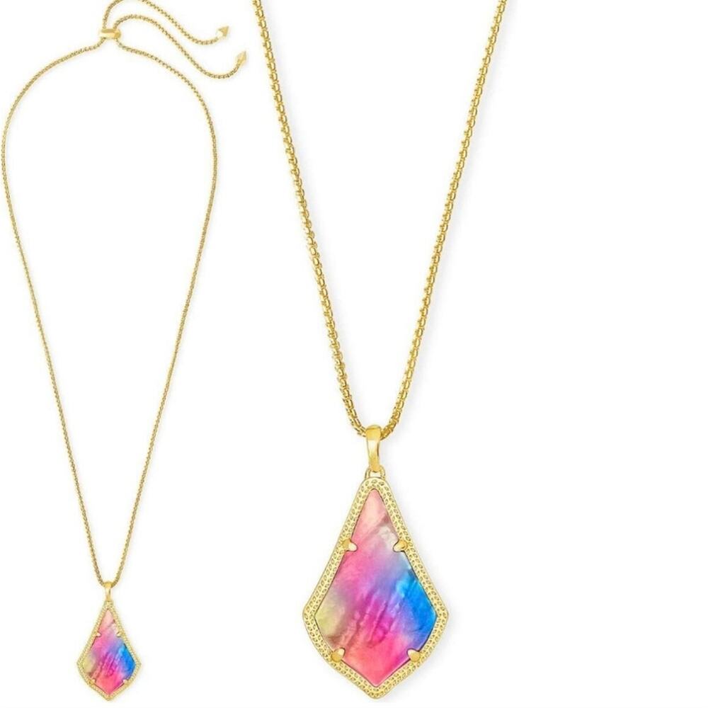 KENDRA SCOTT Alex Necklace in Gold Watercolor Illusion NWT